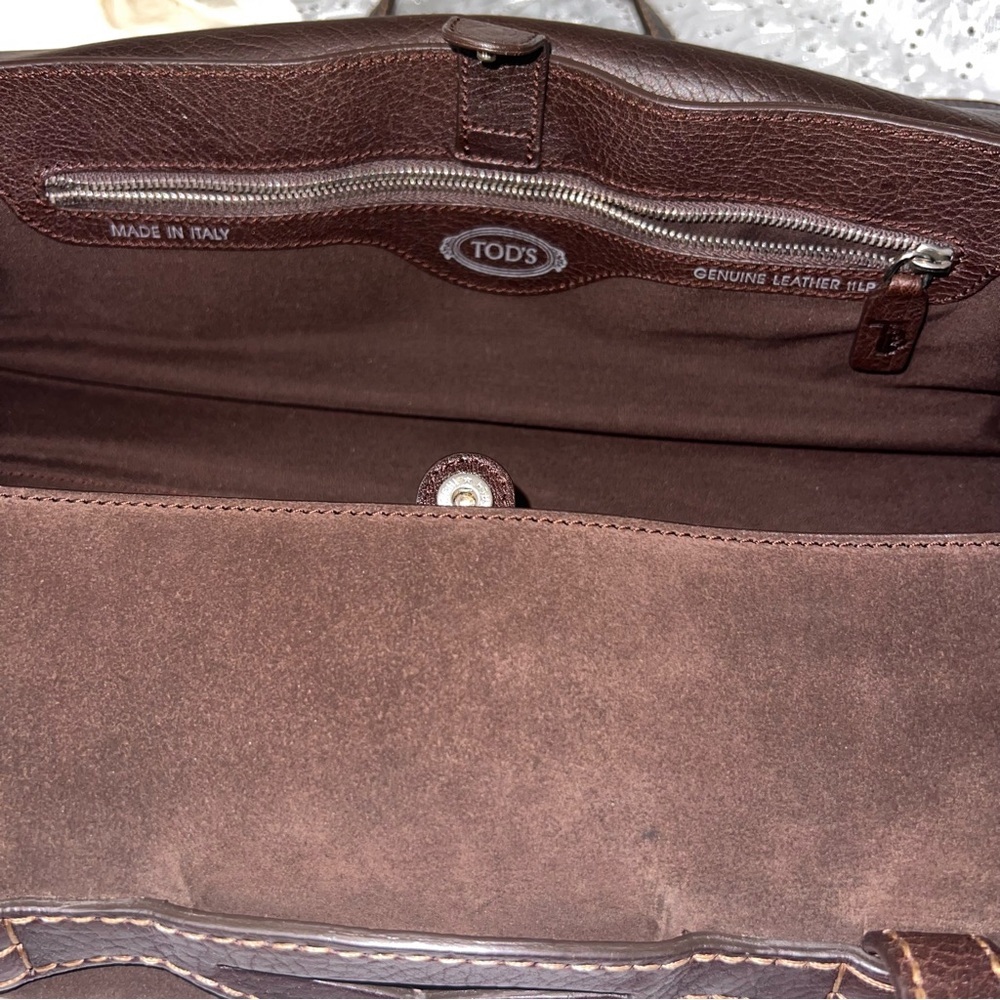Tods Vintage Elegant Brown Leather Handbag. NWOT - Picture 7 of 9